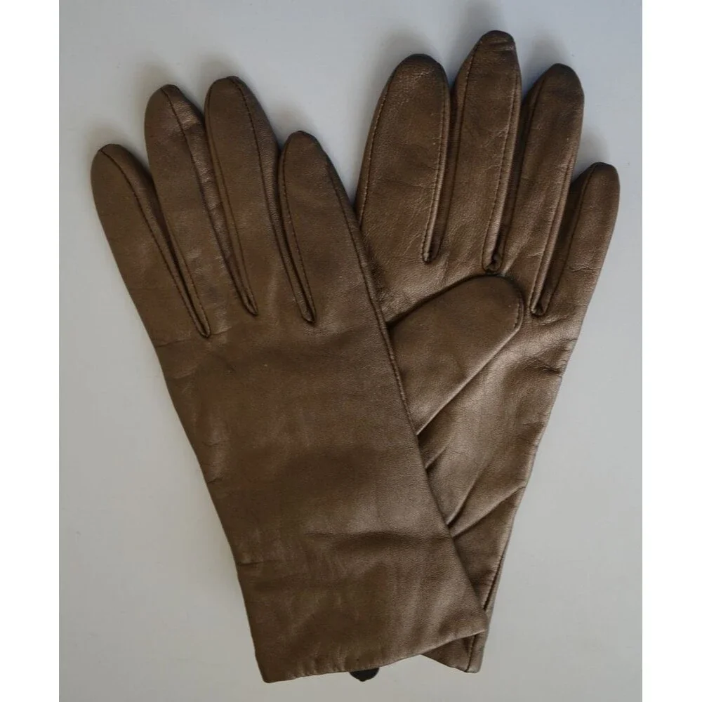 Target Chill Proof Womens Bronze Leather Acrylic Lined Gloves L/XL NWT